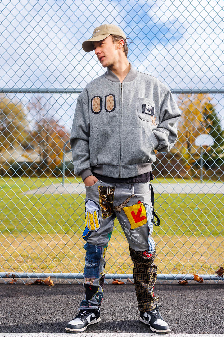 Brand beast patchwork pants (size-34”)