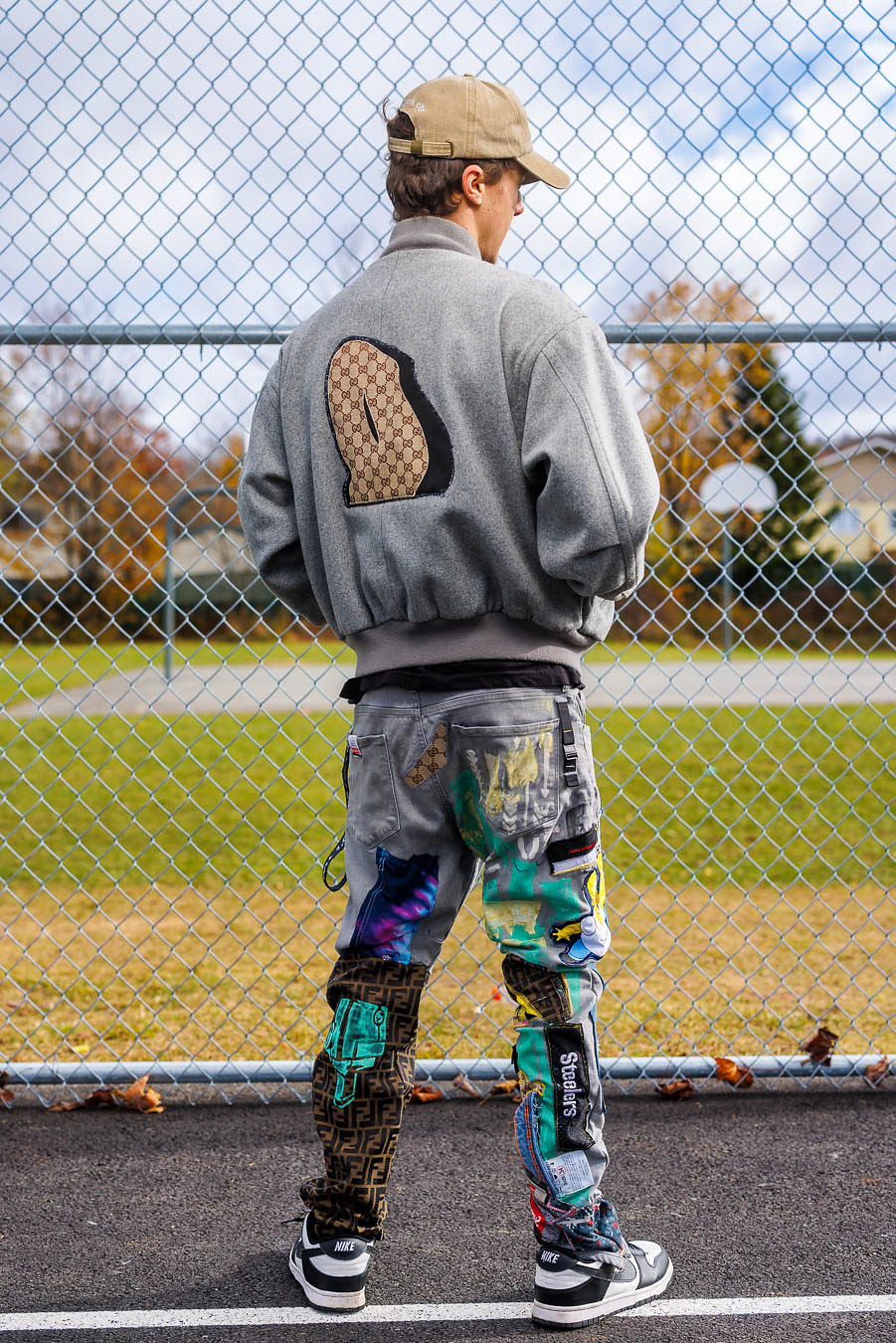 Brand beast patchwork pants (size-34”)
