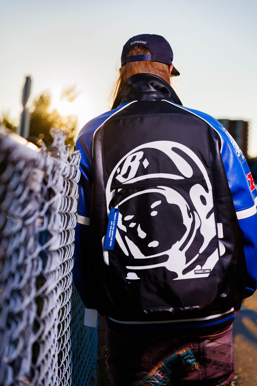Leather backpack bomber (size-xl)