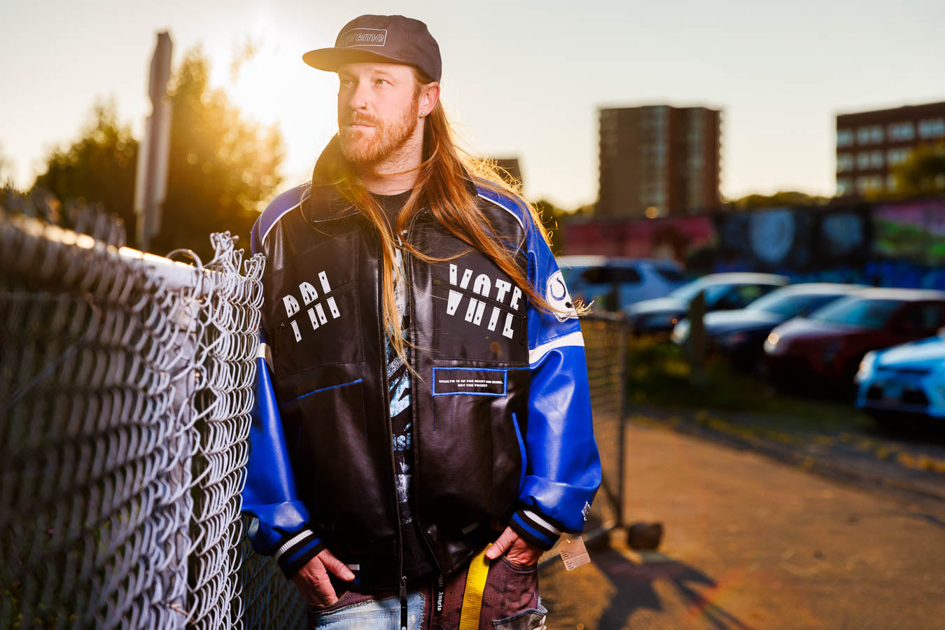 Leather backpack bomber (size-xl)